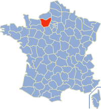 position de l'Eure sur une carte de France