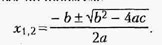 Приведённое К. у. имеет вид x<sup>2</sup> + px + q=O, его корни