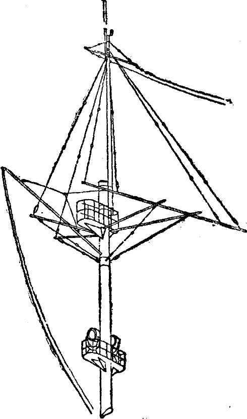 Такелаж и мачта современного боевого корабля.