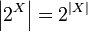 \left|2^X\right|=2^{|X|}