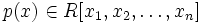 p(x)\in R[x_1,x_2,\dots,x_n]