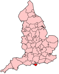 Остров Уайт на карте Англии