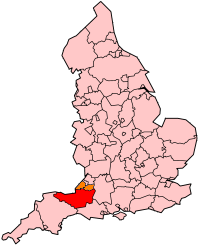 Графство Сомерсет на карте Англии