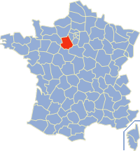 Департамент Эр и Луар на карте Франции