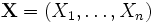 \mathbf{X} = (X_1,\ldots,X_n)