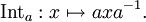 \operatorname{Int}_a: x\mapsto axa^{-1}.