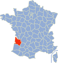 Департамент Жиронда на карте Франции