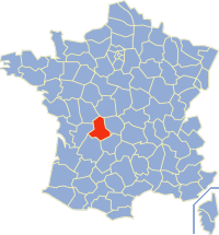 Департамент Вьенна Верхняя на карте Франции
