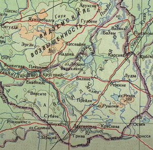 Даугавпилсская область на карте
