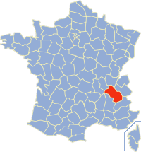 Департамент Изер на карте Франции