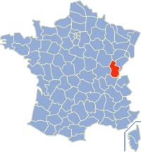 Департамент Юра на карте Франции