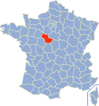 Департамент Луар и Шер на карте Франции