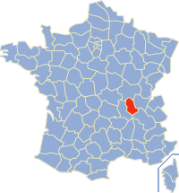 Департамент Рона на карте Франции