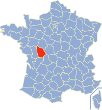 Департамент Вьенна на карте Франции