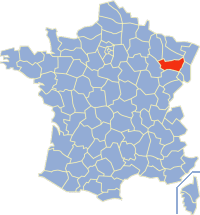 Департамент Вогезы на карте Франции