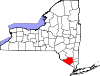 Округ Оранж на карте штата.
