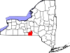 Округ Тийога на карте штата.