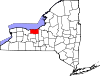 Округ Уэйн на карте штата.