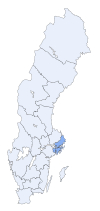 Расположение лена Стокгольм в Швеции