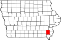 Округ Генри на карте штата.