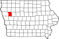 Округ Айда на карте штата.