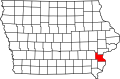 Округ Луиза на карте штата.
