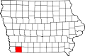 Округ Пейдж на карте штата.