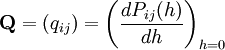 \mathbf{Q}=(q_{ij})=\left(\frac{dP_{ij}(h)}{dh}\right)_{h=0}