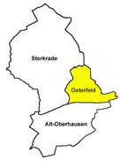 Расположение Остерфельда на карте Оберхаузена