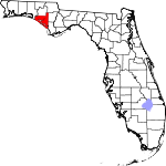 Округ Бэй на карте штата.