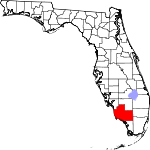 Округ Колйер на карте штата.