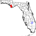 Округ Галф на карте штата.