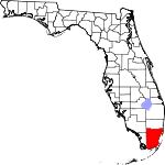 Округ Майами-Дейд на карте штата.