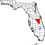Округ Оцеола на карте штата.
