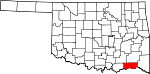Округ Чокто на карте штата.