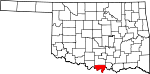 Округ Лав на карте штата.