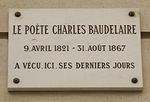 Plaque Charles Baudelaire, 1 rue du Dôme, Paris 16.jpg