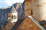 S. Astvatsatsin church with S. Karapet church in front plan. Noravank monastery.jpg