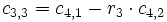  c_{3,3} =  c_{4,1} - r_3 \cdot c_{4,2}
