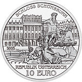 2002 Austria 10 Euro The Palace of Schoenbrunn front.jpg