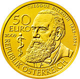 2009 Austria 50 Euro Theodor Billroth front.jpg