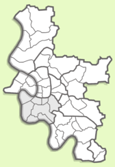 Местоположение округа 03 на карте Дюссельдорфа