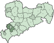 Район Цвиккау на карте