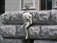 Elephant on House with Chimaeras.JPG