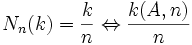 \Nu_n(k)=\frac{k}{n}\Leftrightarrow \frac{k(A,n)}{n}