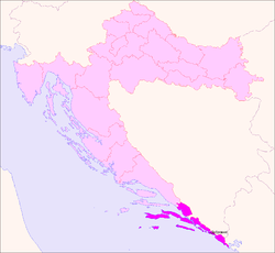 Жупания Дубровник-Неретва на карте
