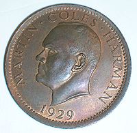 Монета достоинством в 1 пуффин, 1929 год