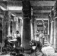 Александрийская библиотека, стилизованная гравюра XIX-го века