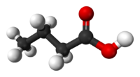 Масляная кислота: вид молекулы
