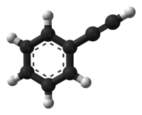 Фенилацетилен: вид молекулы